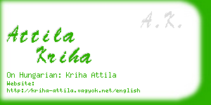 attila kriha business card